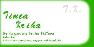 timea kriha business card